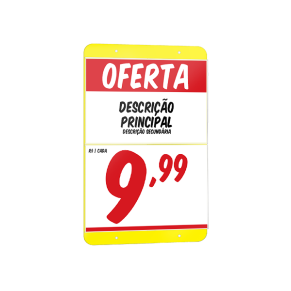 Placa A3 Combinada - 4 bolsas A4 - Fixação aérea